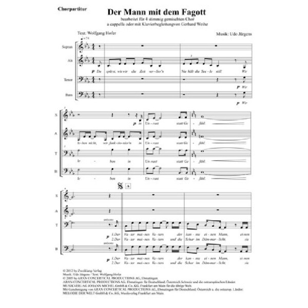Der Mann mit dem Fagott für gem Chor
