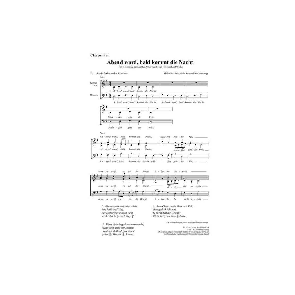 Abend ward bald kommt die Nacht