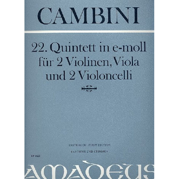 Quintett e-Moll Nr.22 für 2 Violinen,