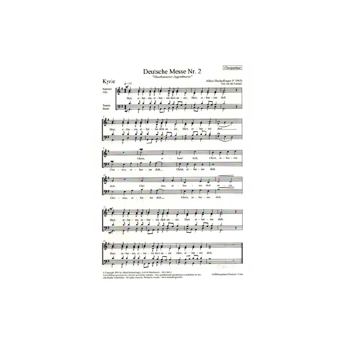 Deutsche Messe Nr.2 für gem Chor und