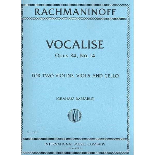 Vocalise op.34,14 for 2 violins, viola and cello