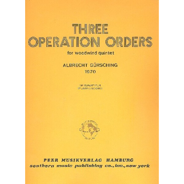 3 Operation Orders for flute, oboe,