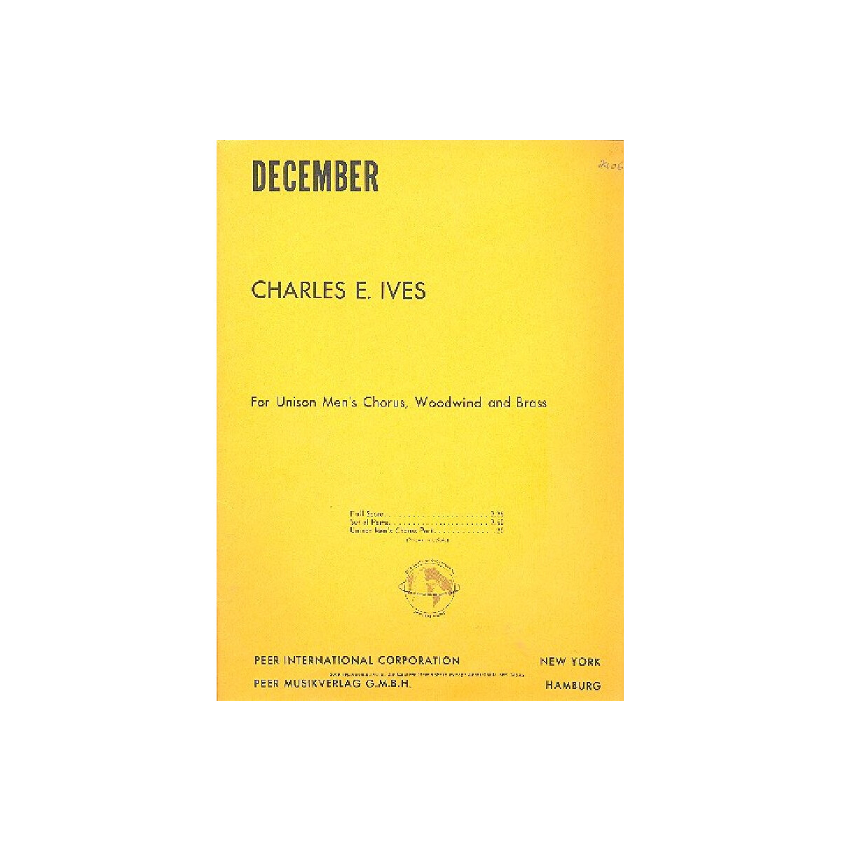 December for unison mens chorus,