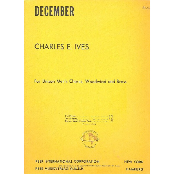 December for unison mens chorus,
