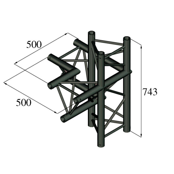 Alutruss TRILOCK S-PAC-45 4-Weg-Stück \/ rechts