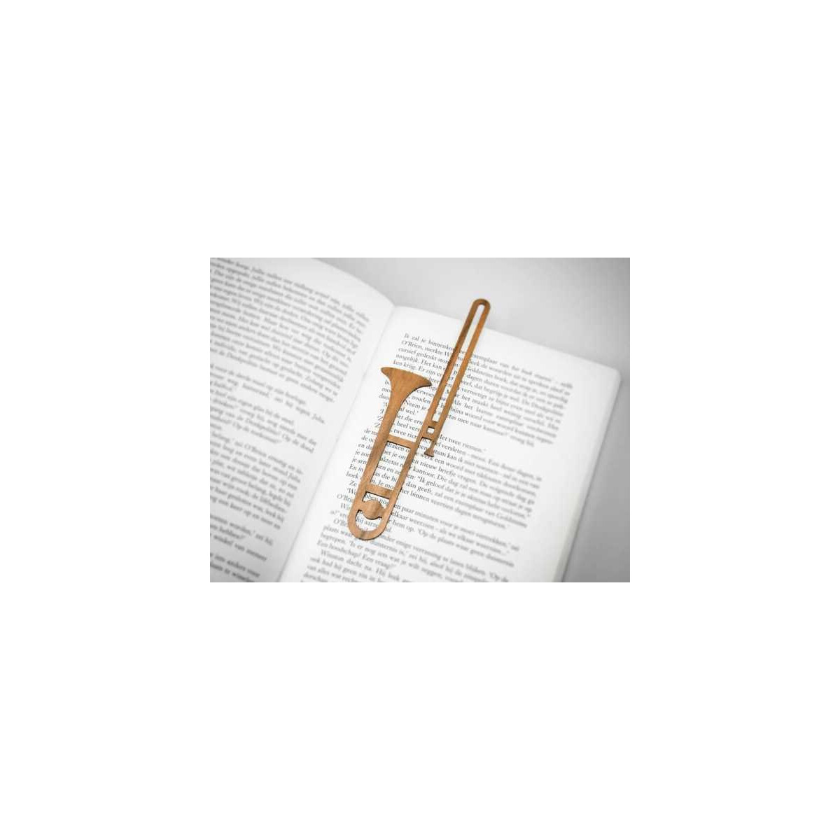 Lesezeichen Posaune Walnuss