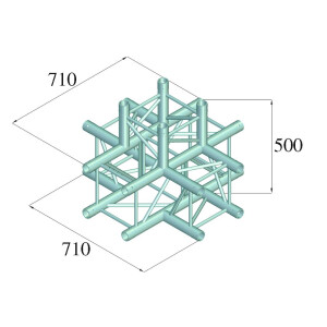 Alutruss Quadlock S6082C-51 5-way cross piece