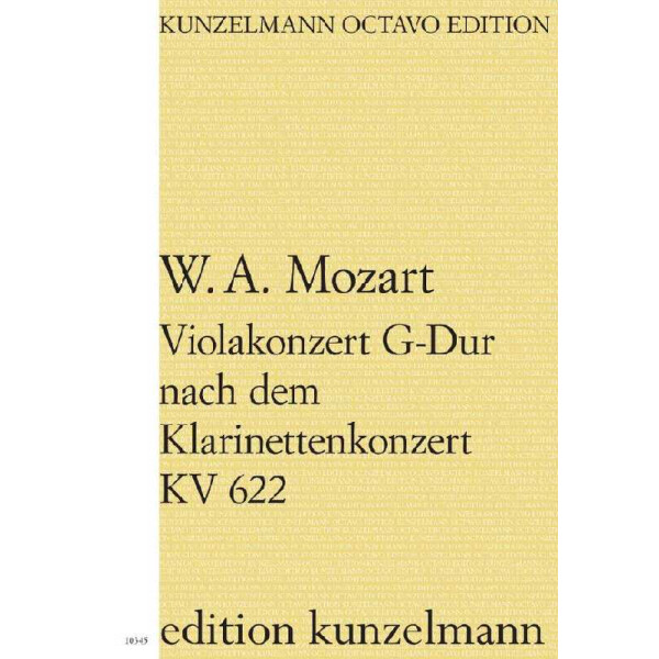 Violakonzert G-Dur nach dem Klarinettenkonzert KV622
