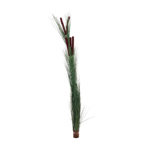 Europalms reed grass with cobs, artificial, dark green, 152cm