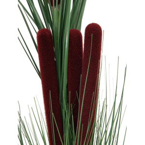 Europalms reed grass with cobs, artificial, dark green, 152cm