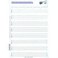 Notenblock Tabulatur für Gitarre Din A4 hoch