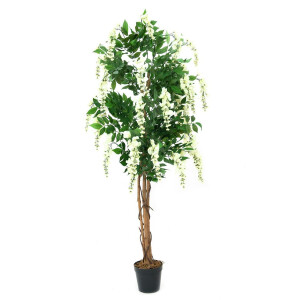 Europalms Goldregenbaum, Kunstpflanze, wei&szlig;, 180cm