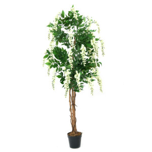 Europalms Goldregenbaum, Kunstpflanze, weiß, 180cm