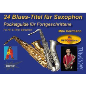 Pocketguide 24 Blues-Titel für Saxophon (+MP3-Download)