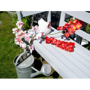 Europalms Cymbidiumzweig, künstlich, weiß-pink, 90cm