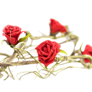 Europalms Rosengirlande (EVA), künstlich, rot