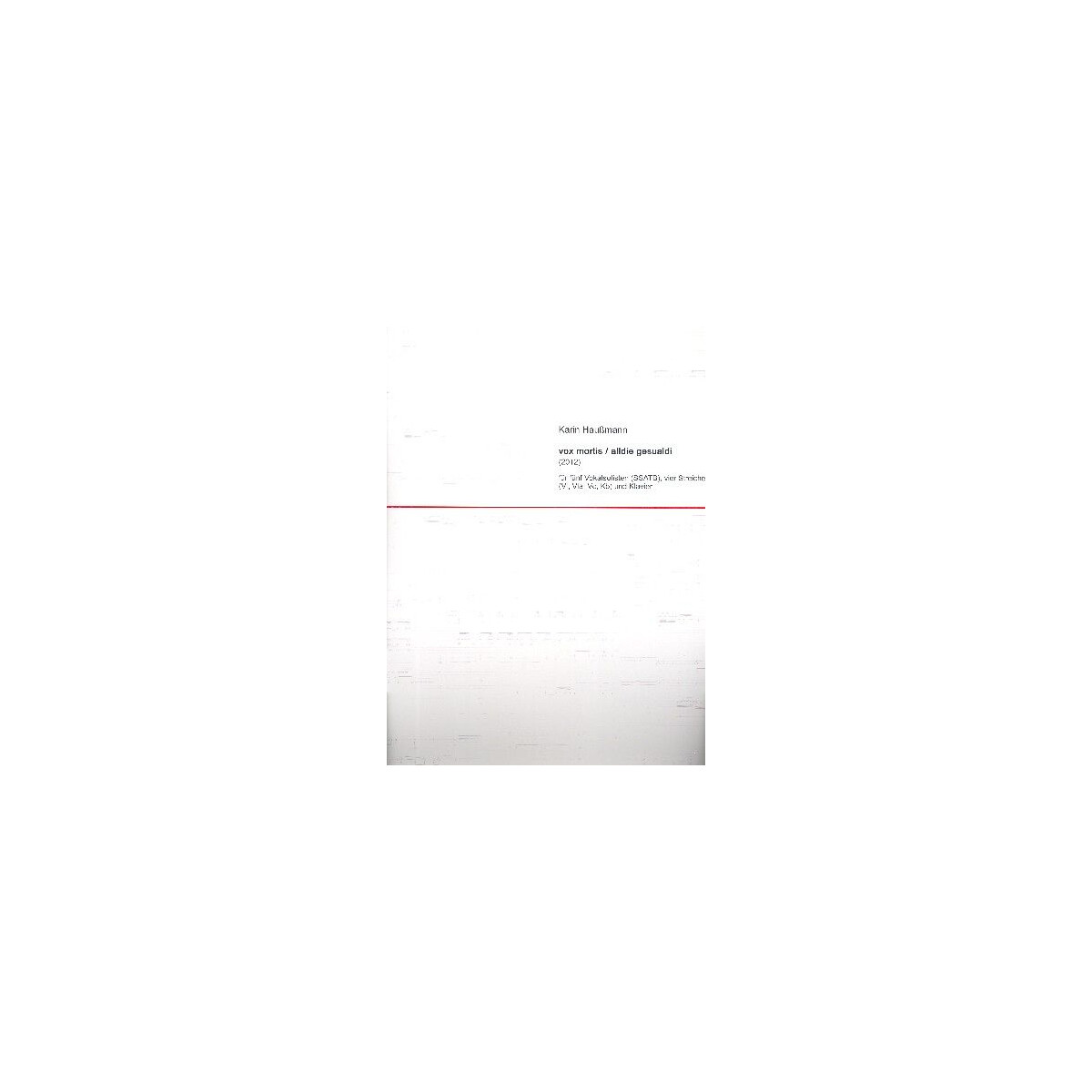 Vox mortis / alldie Gesualdi