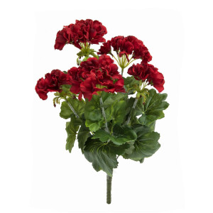 Europalms Geranie, künstlich, dunkelrot, 42cm