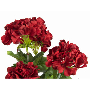 Europalms Geranie, künstlich, dunkelrot, 42cm