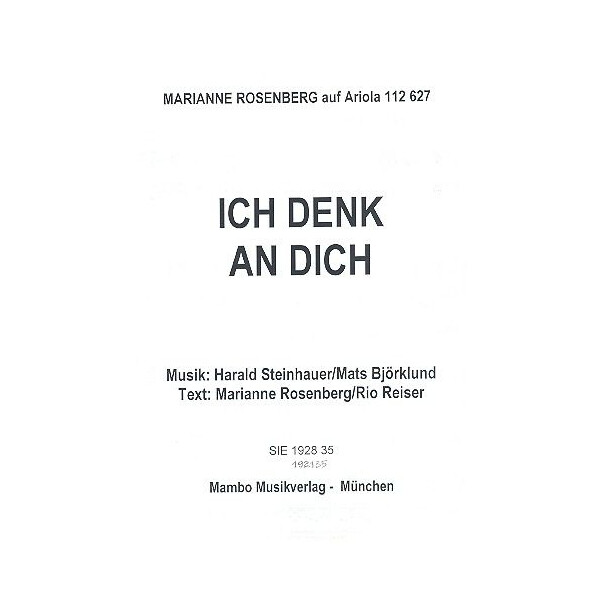 Ich denk an dich: Einzelausgabe