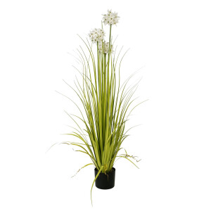 Europalms Alliumgras, Kunstpflanze, weiß, 120 cm