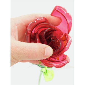 Europalms Kristallrose, Kunstblume, burgund, 81cm 12x