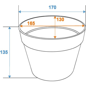 Europalms Übertopf aus Kunststoff, rot, 17cm