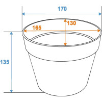 Europalms Übertopf aus Kunststoff, rot, 17cm