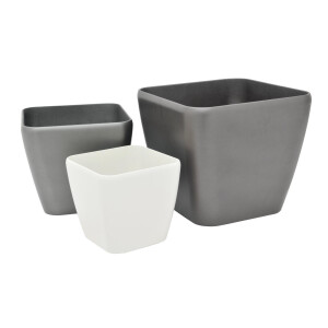 Europalms Dekotopf LUNA-33, eckig, silber