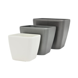 Europalms Dekotopf LUNA-33, eckig, silber