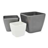 Europalms Dekotopf LUNA-33, eckig, silber