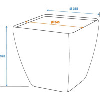 Europalms Dekotopf LUNA-33, eckig, silber