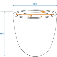 Europalms Übertopf Terracotta-Optik 40x40cm