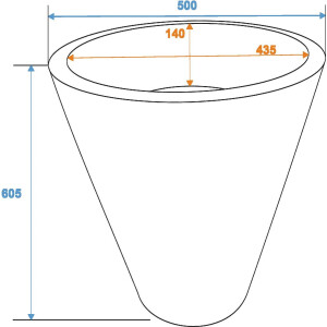 Europalms Fiberglastopf, grün, 44x61cm
