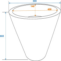 Europalms Fiberglastopf, grün, 44x61cm