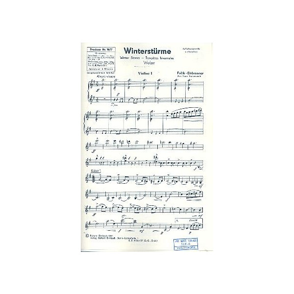 Winterstürme: für Salonorchester