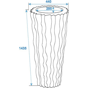 Europalms Designübertopf LAMELLA-140, weiß