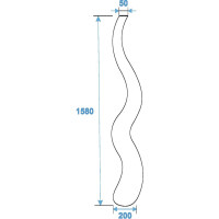 Europalms Designvase WAVE-150, weiß