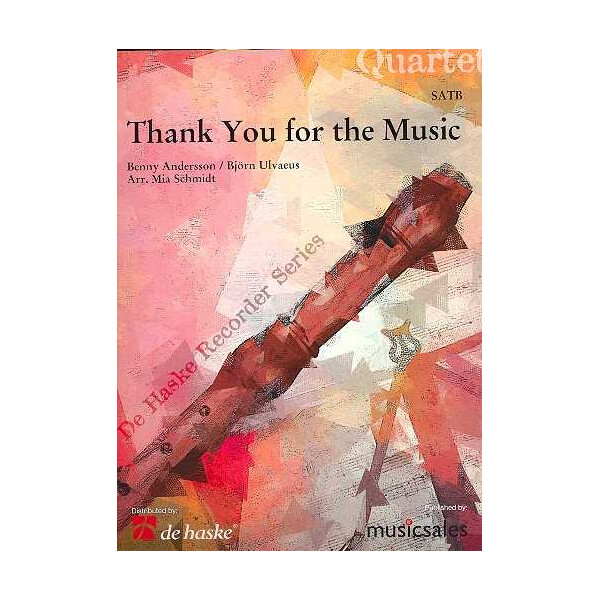 Thank you for the Music: for 4 recorders (SATB)