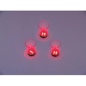 Europalms LED glass 2cl with dice game, red, 3x
