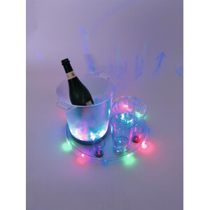 Europalms LED glass 2cl with dice game, red, 3x