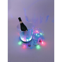 Europalms LED glass 2cl with dice game, red, 3x