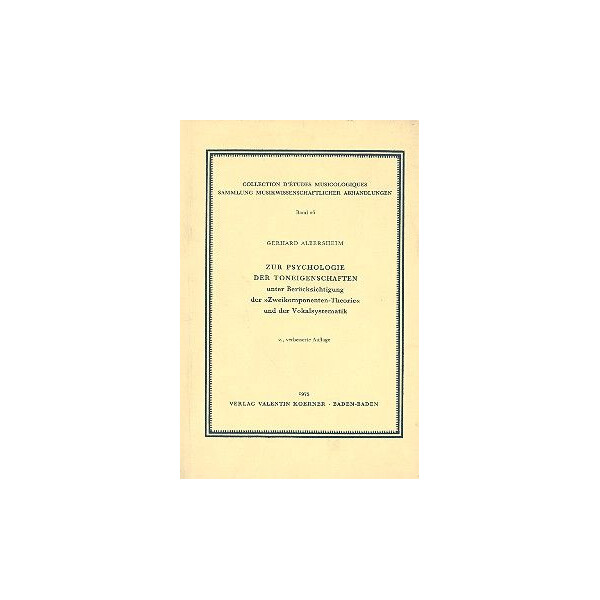 Zur Psychologie der Toneigenschaften