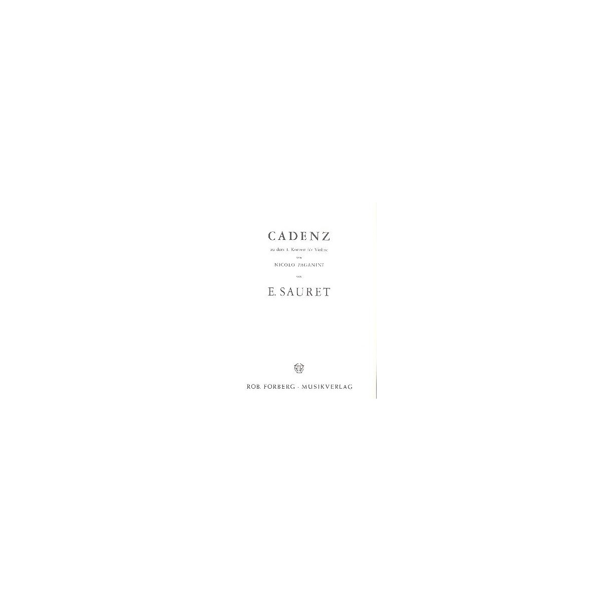 Kadenz zum Konzert Nr.1 für Violine