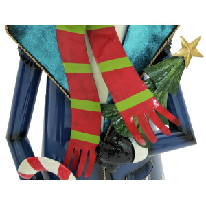 Europalms Schneemann mit Mantel, Metall, 150cm, blau