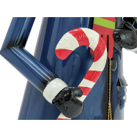 Europalms Schneemann mit Mantel, Metall, 150cm, blau