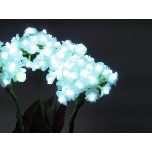 Europalms Hortensie, weiß mit Blüten, 100 LEDs