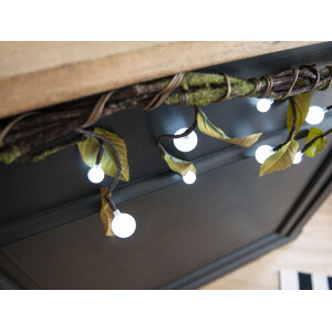 Europalms Torfmyrte-Ranke, mit LEDs, weiß, 180cm