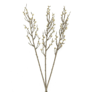 Europalms Beerenzweig glitzer gold 85cm 3x