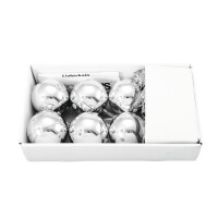 Europalms LED Weihnachtskugel 6cm,silber 6x